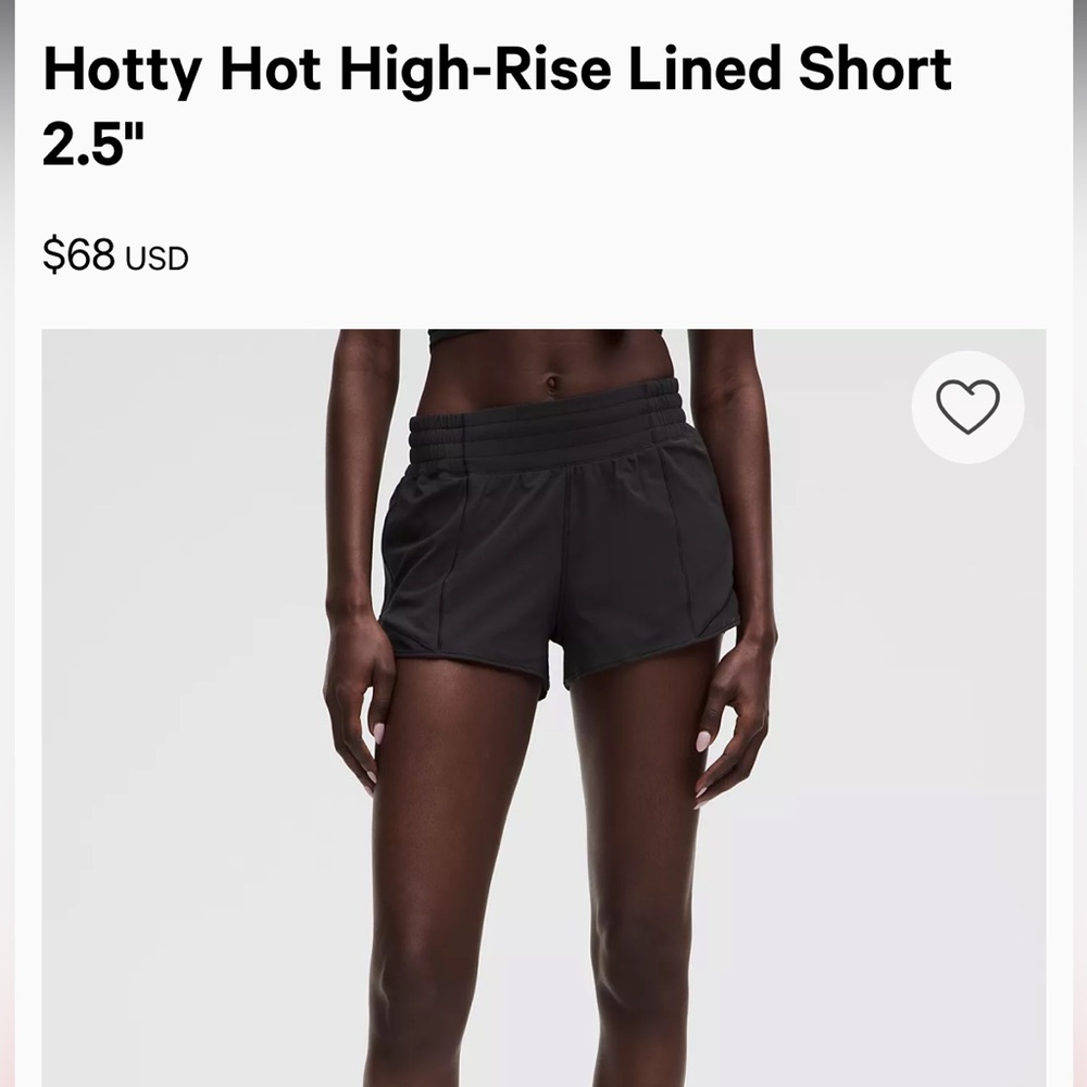 Lululemon Black High-Rise Hotty Hots 2.5”
